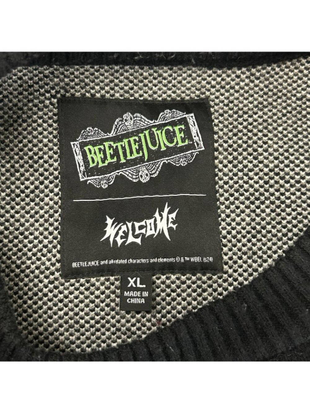 Welcome Skateboards x Beetlejuice "LYDIA SWEATER" Unisex Size XL Crewneck Black - Picture 3 of 16